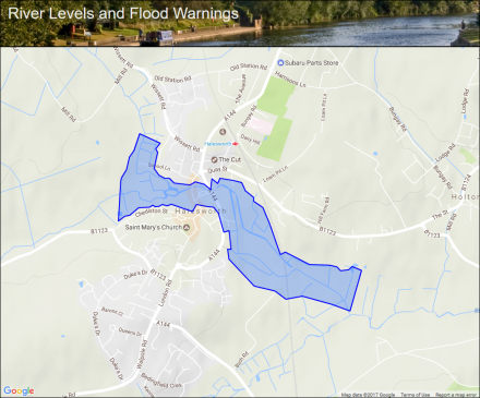 The Chediston watercourse at Halesworth :: Flood alerts and warnings ...