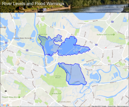 Properties closest to the River Thames from Littleton Lane, Shepperton ...