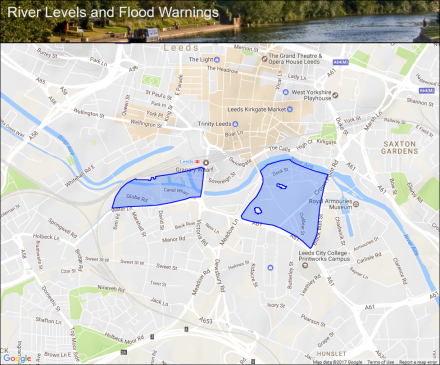 River Aire at Canal Wharf between Bridge End and Crown Point Bridge ...