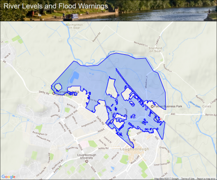 Flood Warning River Soar At Loughborough 
