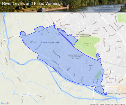 River Tame at Lichfield Road Tamworth :: Flood alerts and warnings ...