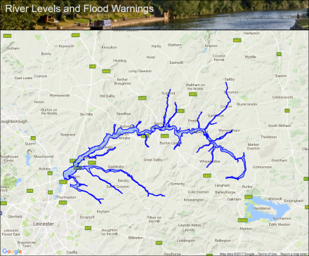 Flood Warning River Wreake In Leicestershire 