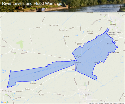 Tidal River Nene from Dog-in-a-Doublet Sluice to Wisbech :: Flood ...