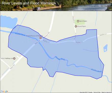 Waithe Beck in Brigsley :: Flood alerts and warnings :: the UK River ...